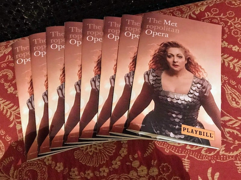 Playbills in our box at the Met