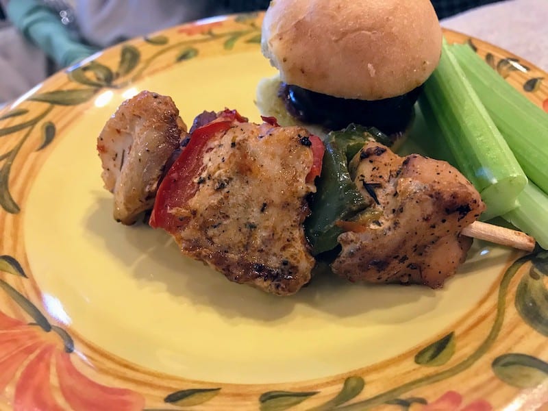 Serve-yourself snacks on real plates (not paper)