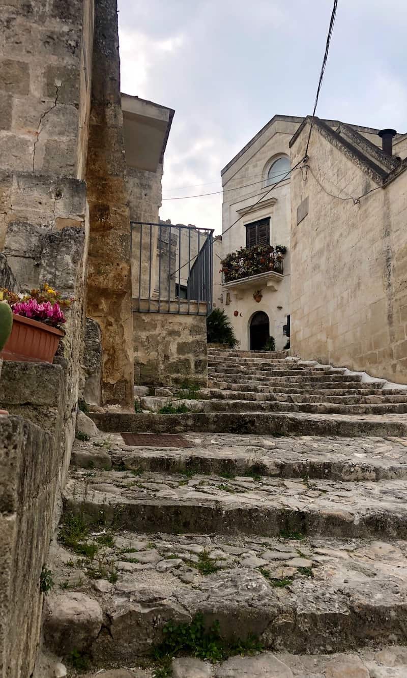 One of the many stone staircases in Matera