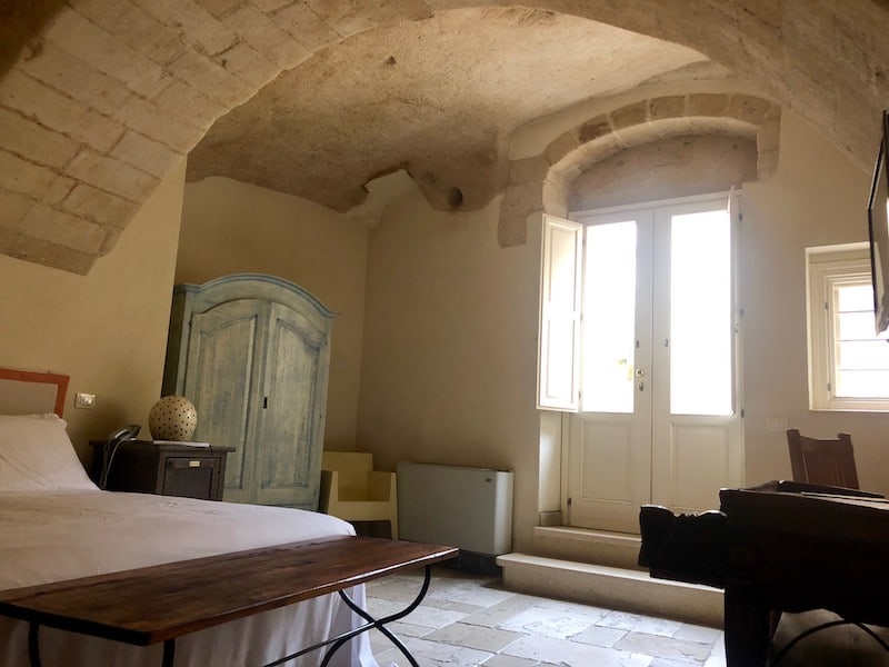 One of the 40 individual cave rooms at the Locanda di San Martino hotel