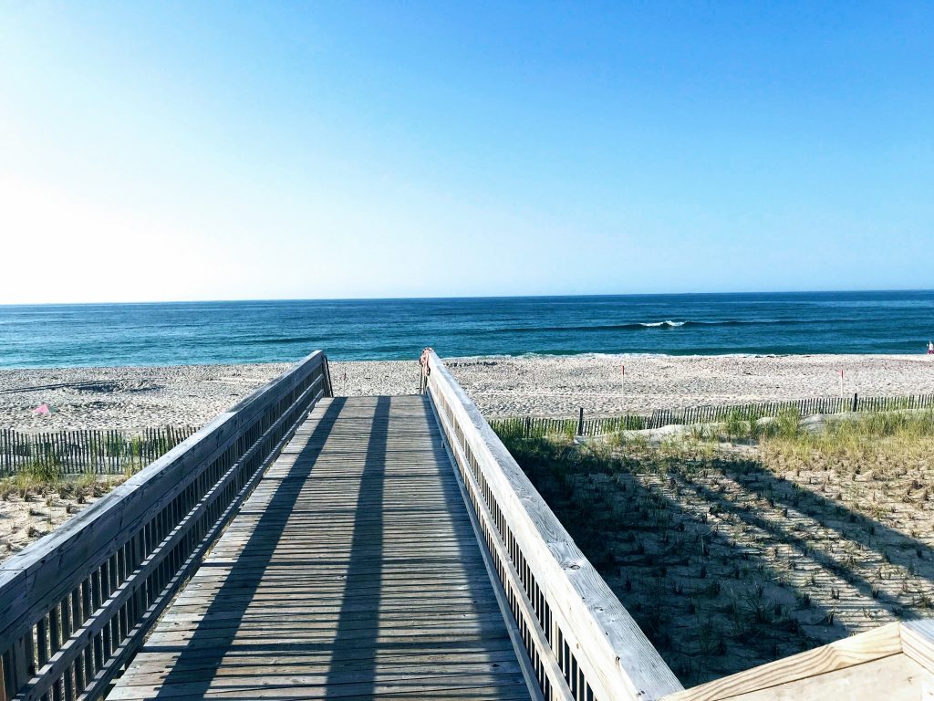 A boardwalk leading to the ocean