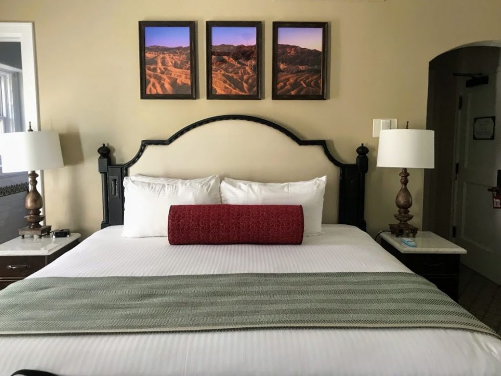 An inviting bedroom at the Inn at Death Valley