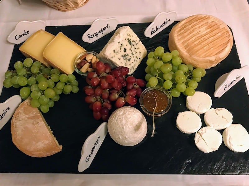 An appetizing cheese display on Sea Cloud