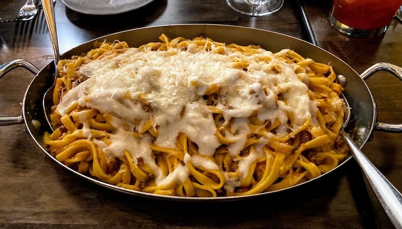 Tagliatelle Bolognese with fontina fonduta