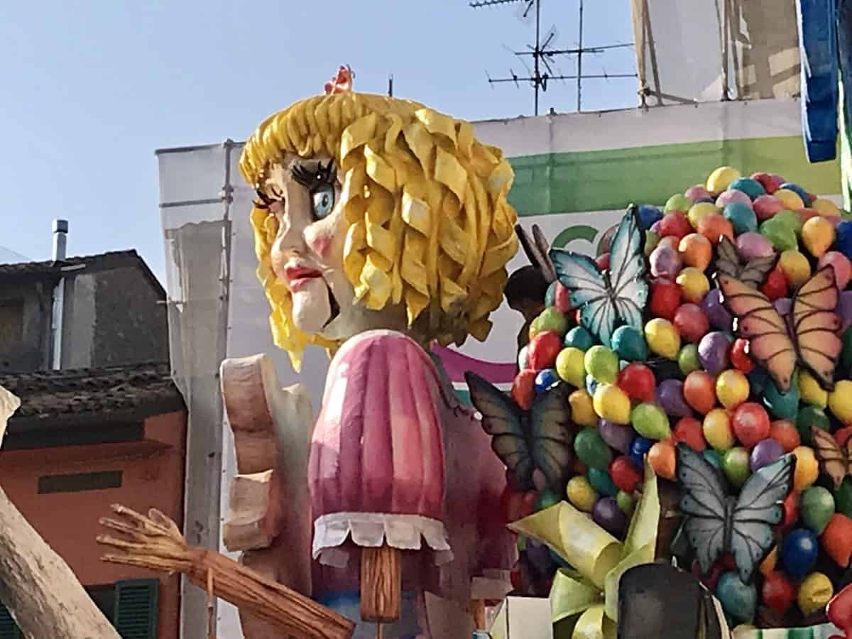 One of the colorful floats at the Cento Carnival