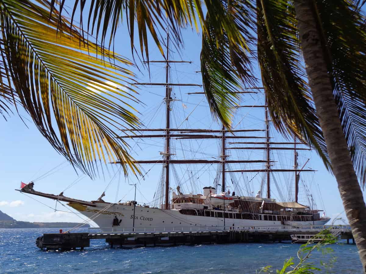 Land and Sea Adventure: Sea Cloud docked in Dominica