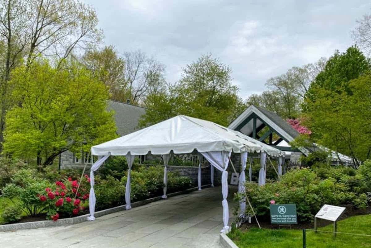 Tenting set up for the Peony Gala