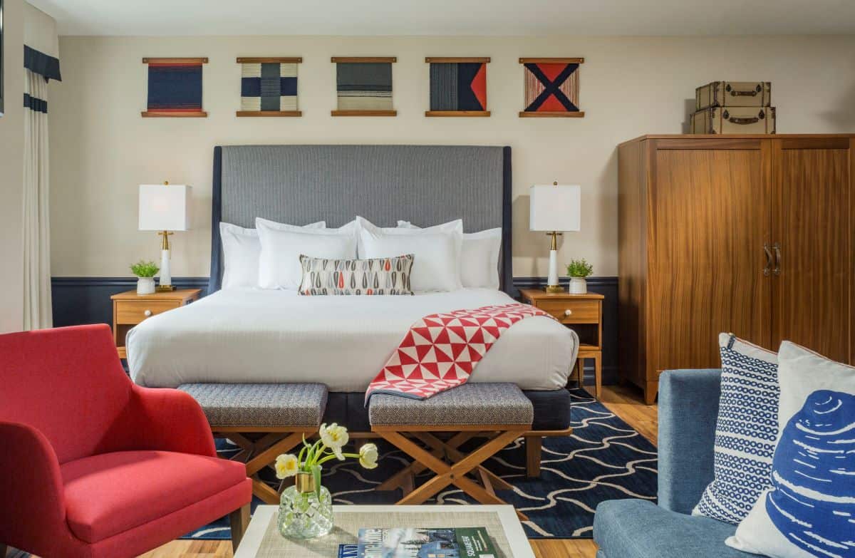Contemporary guest room at the Portland Harbor Hotel (courtesy Portland Harbor Hotel)