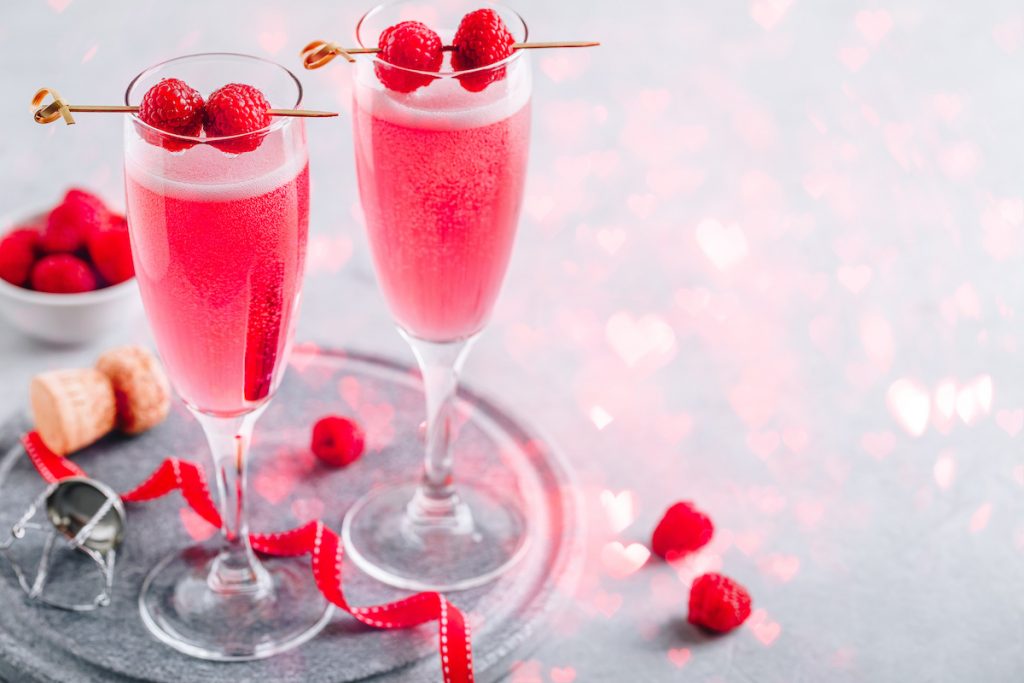 Pink spritz cocktails