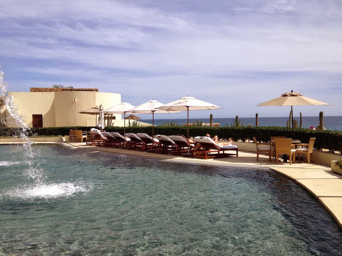 Outdoor lounge area at the Waldorf Astoria