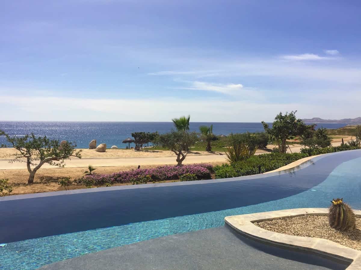 View from the pool of a rental property from Cabo Villas