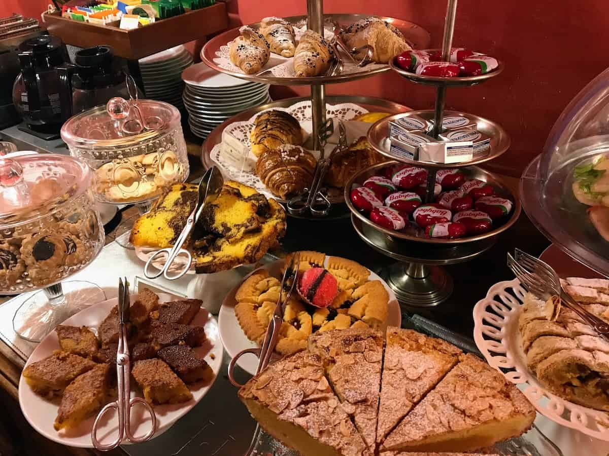 Hotels in Italy often feature homemade cakes and pastries.