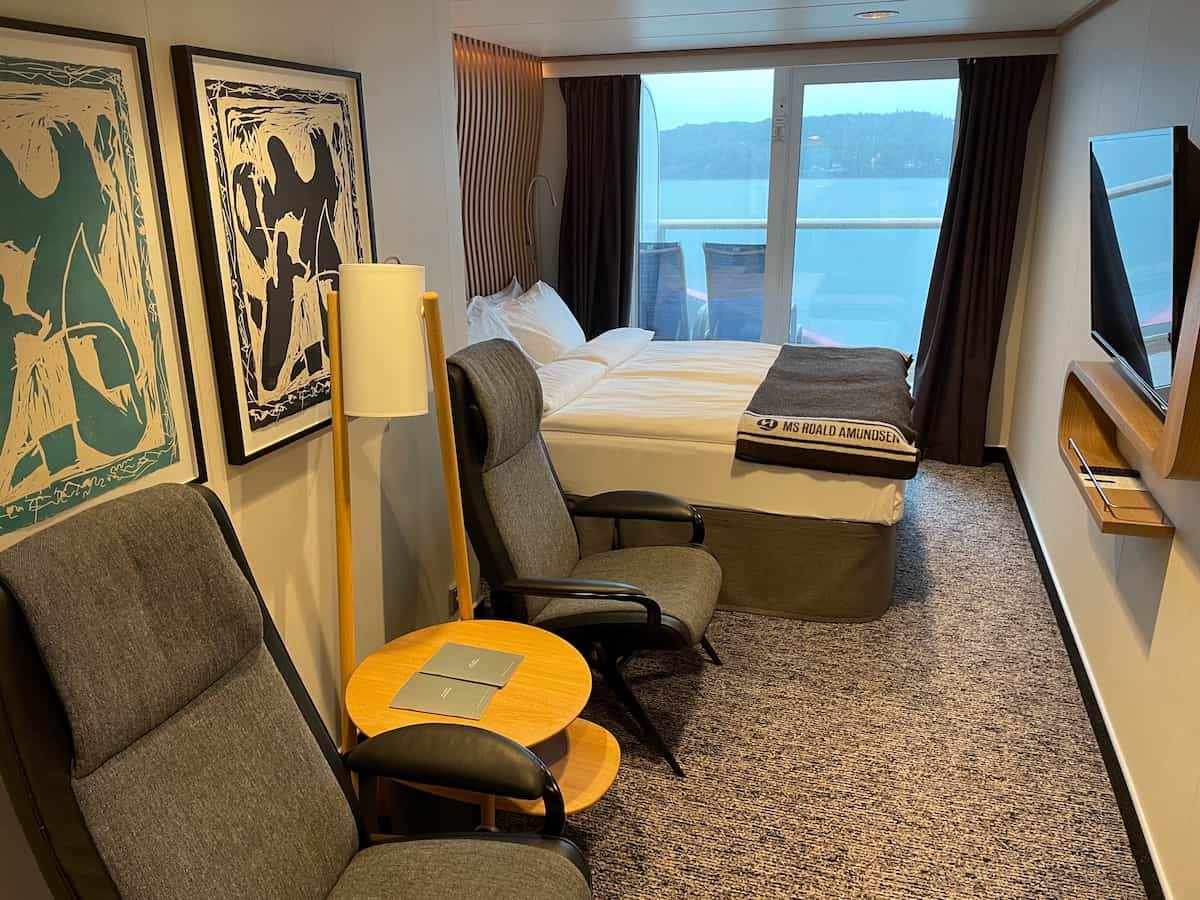 A comfortable balcony stateroom