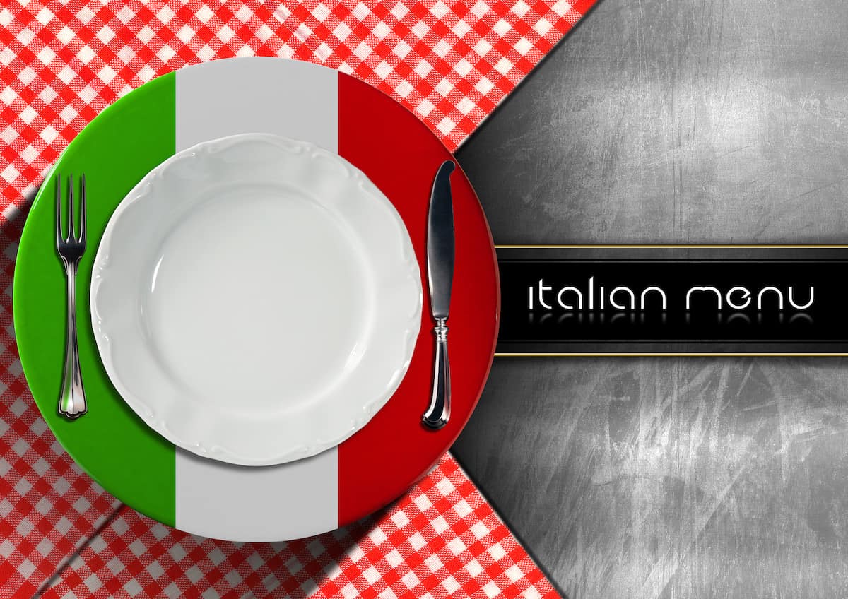 An Italian menu offers a sequence of courses