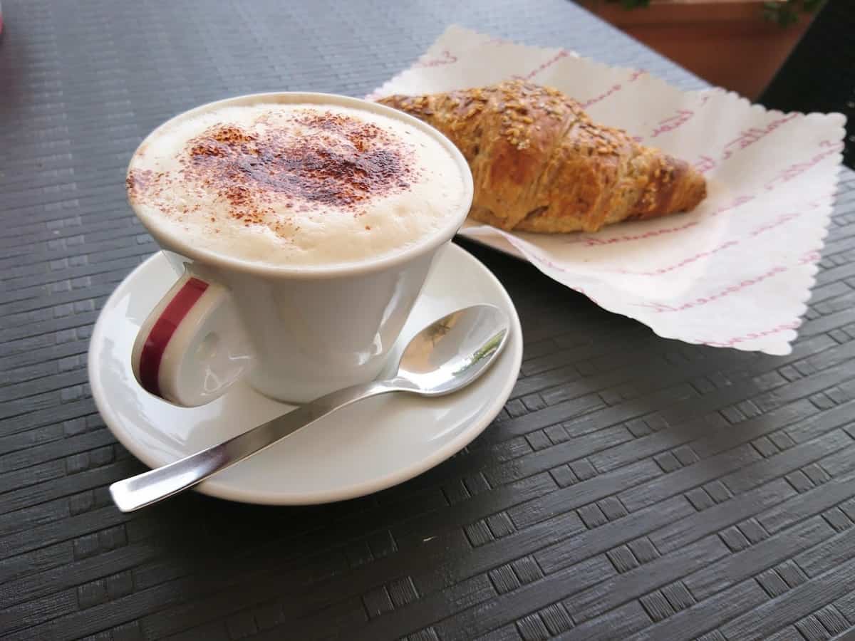 An Italian breakfast at a bar