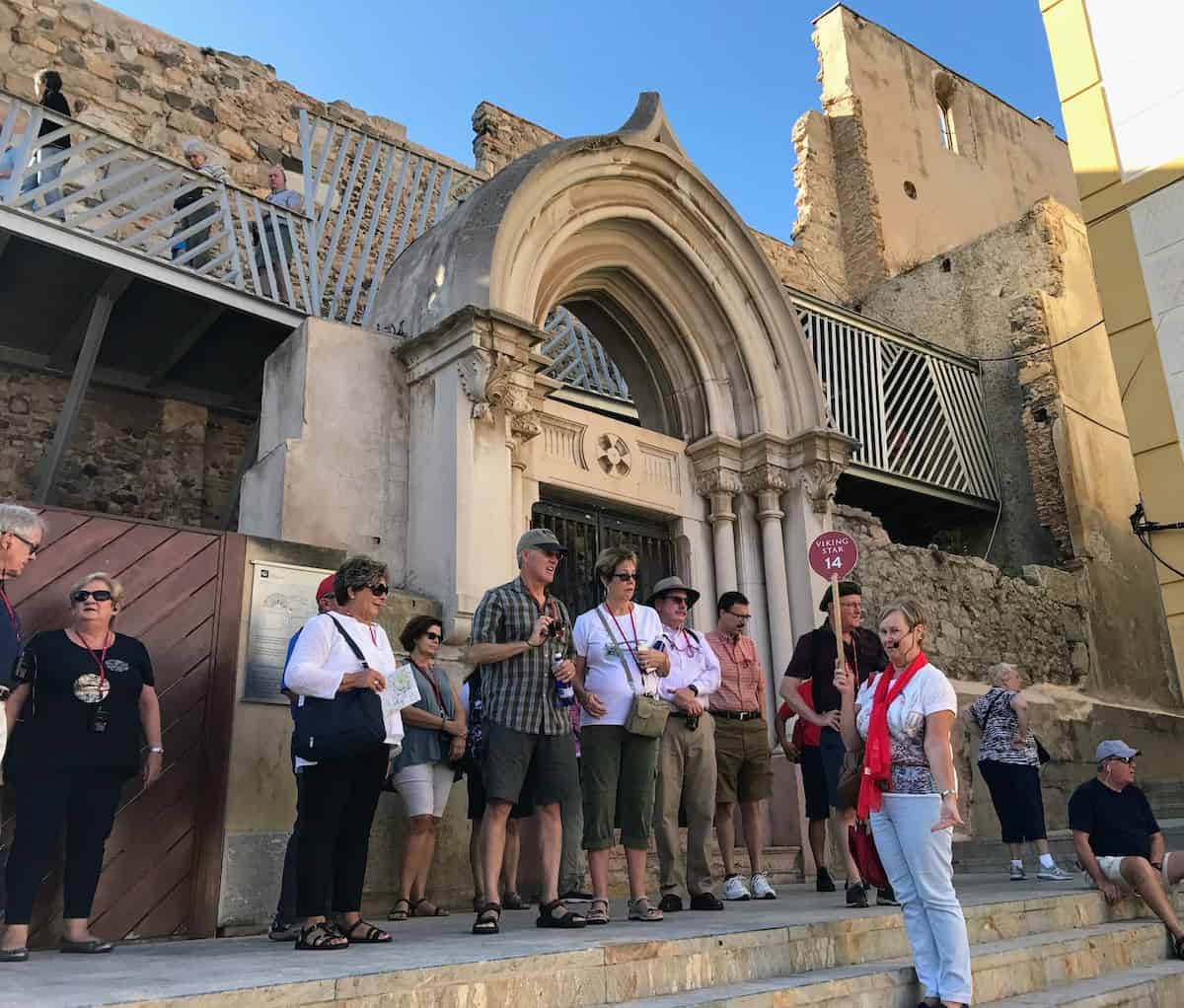 An excursion group in Cartagena, Spain