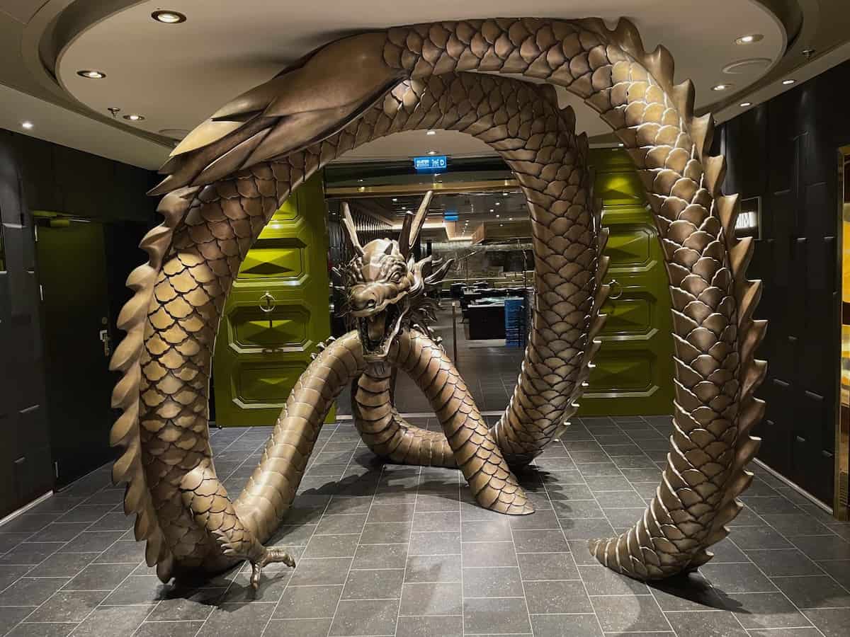 Imaginative art at the entrance to the Pacific Rim restaurant