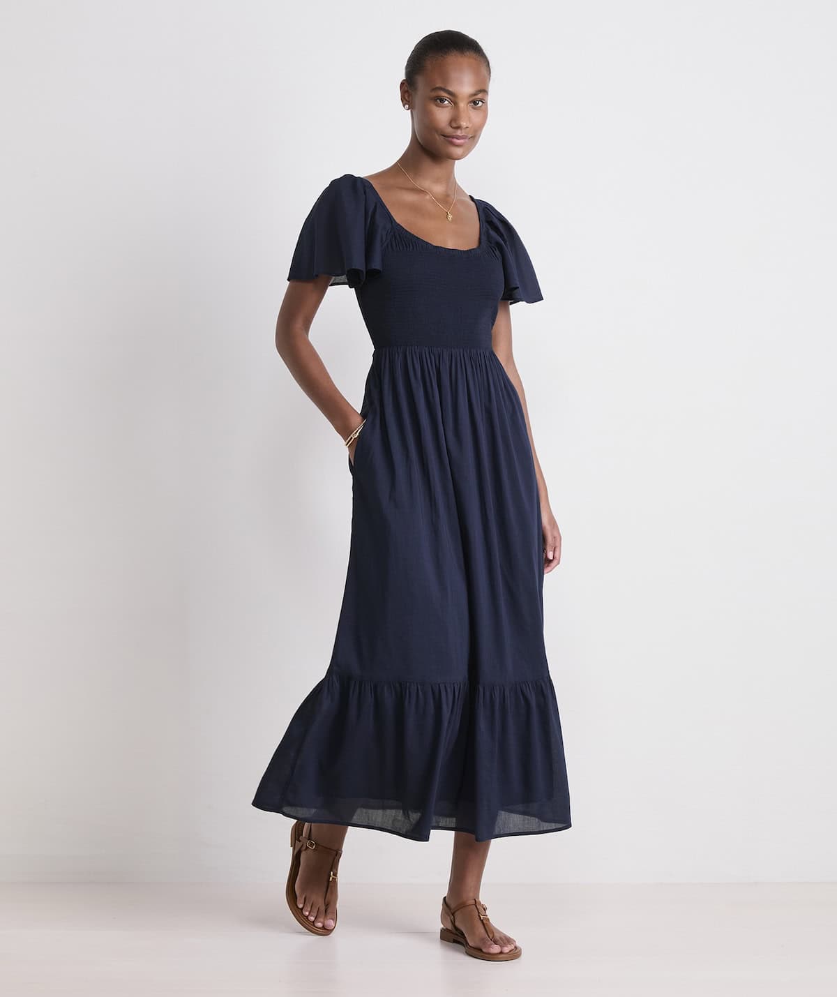 Vineyard Vines Ellen Flutter-Sleeve Maxi Dress.(credit: Vineyard Vines)