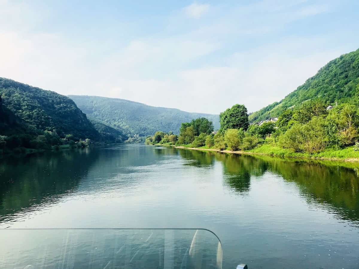 Morning mist over the Moselle River in Germany