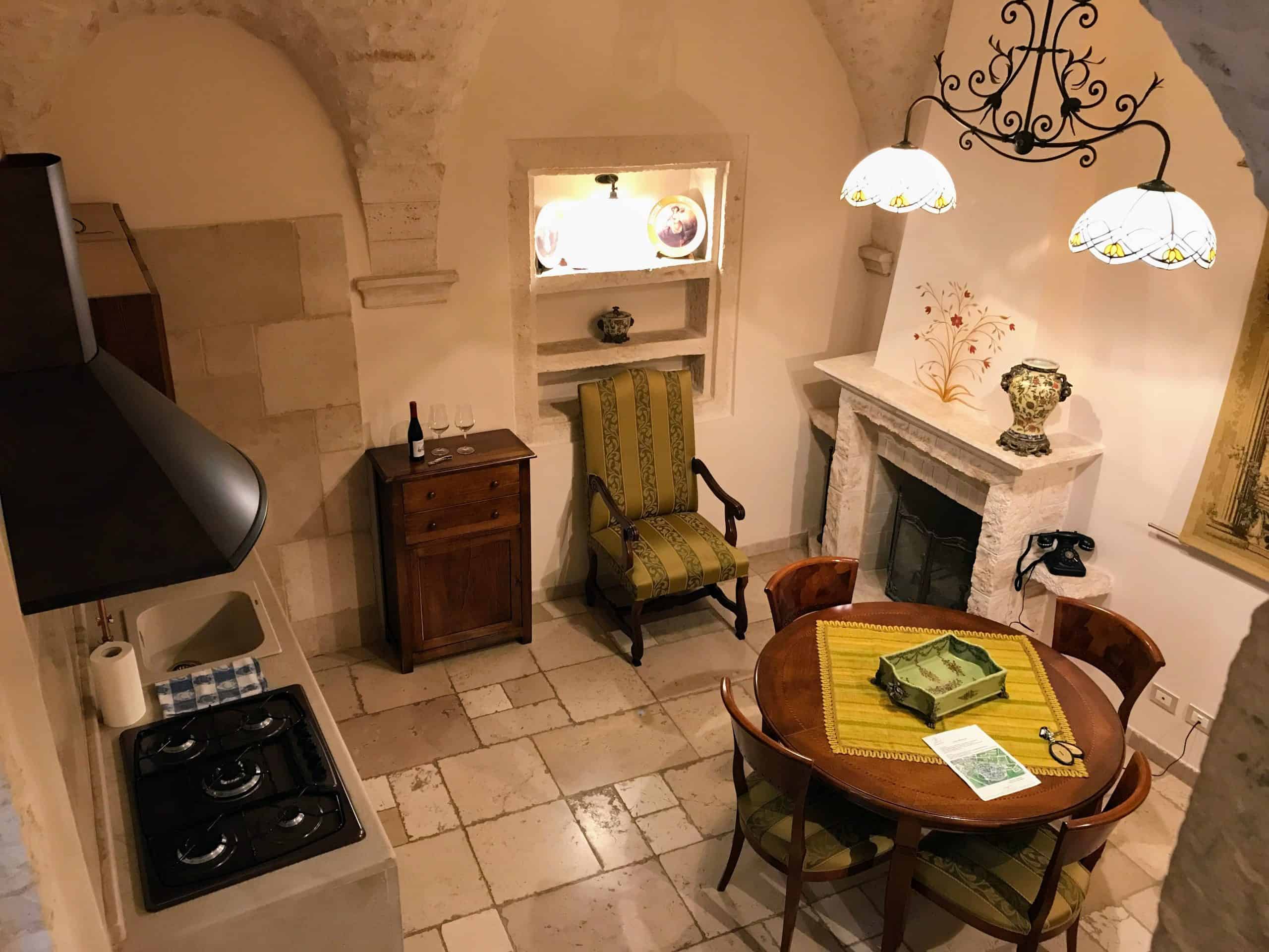 Kitchen in our duplex suite at Sotto Le Cummerse, a hotel diffuso in Locorotondo