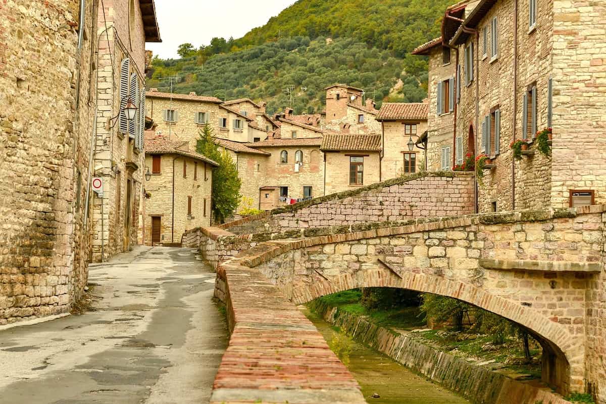 Gubbio lies at the foot of Mt. Ingino