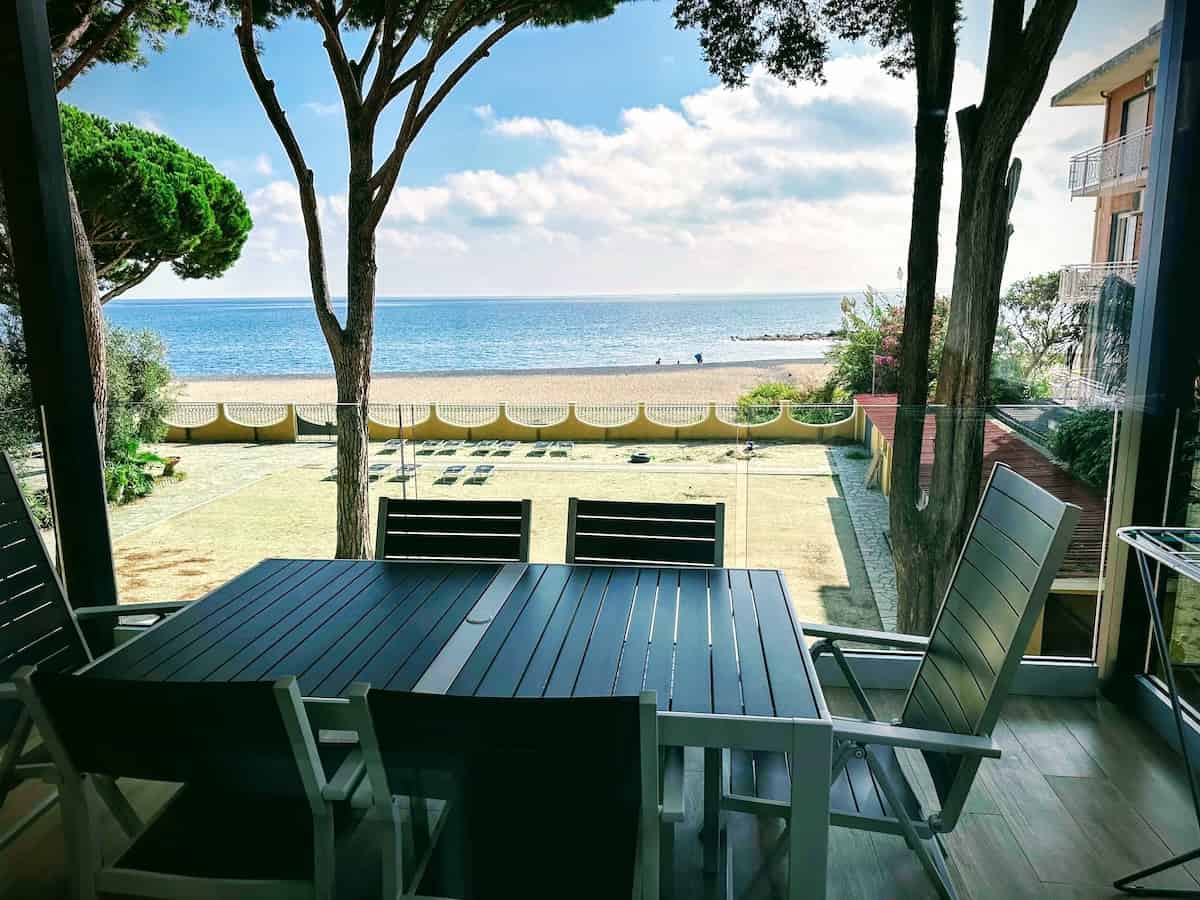 View of the sea from our rental apartment