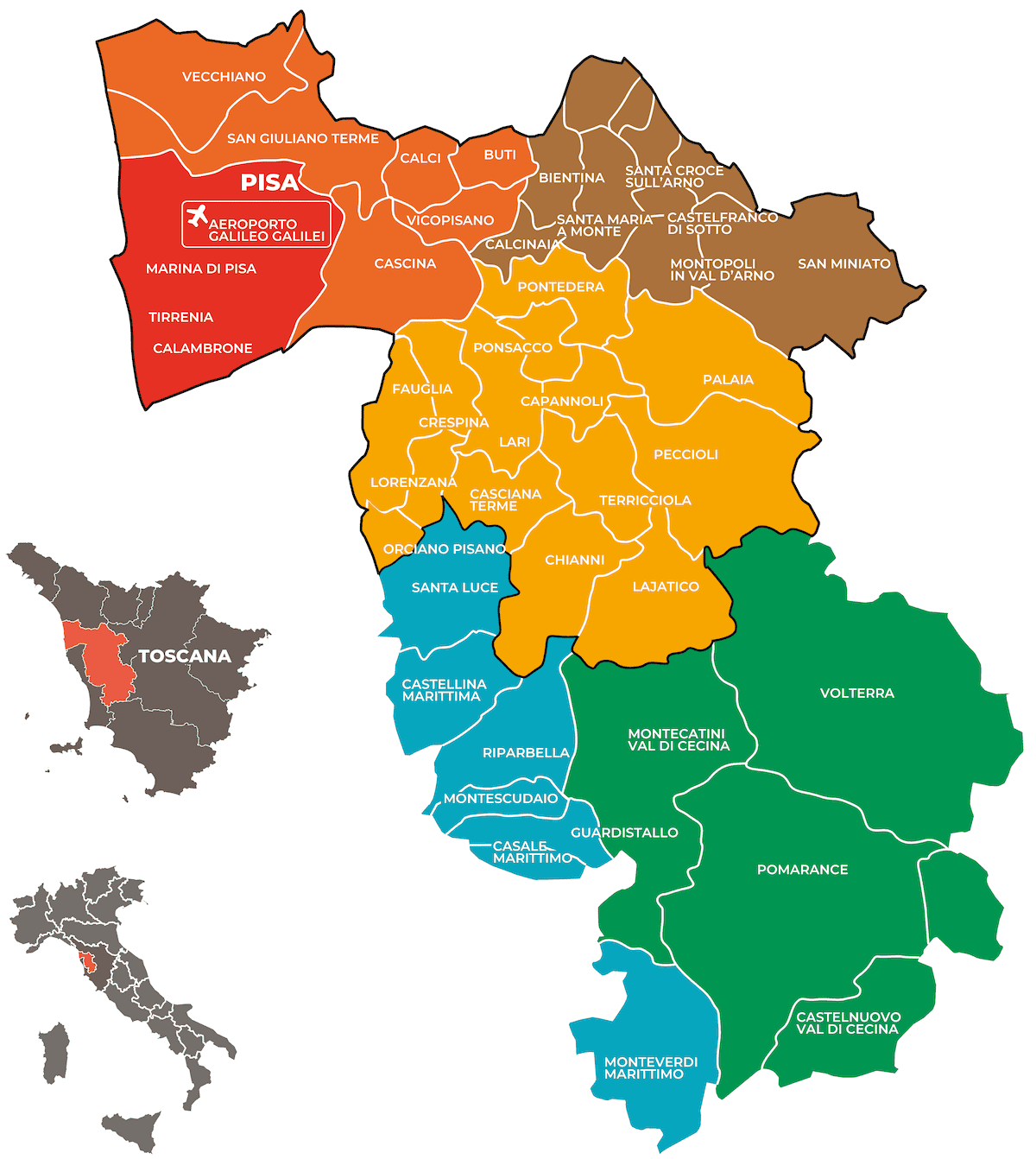 Map of Terre di Pisa