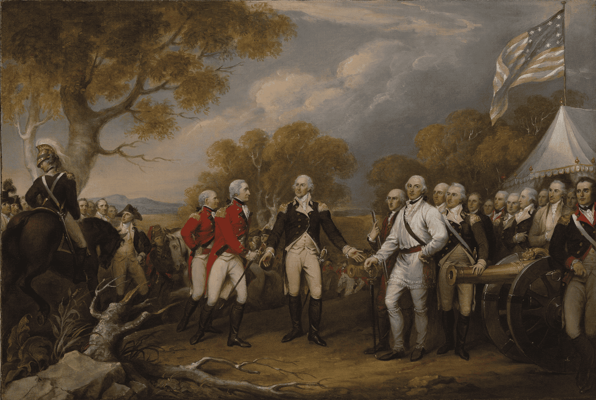 Surrender of General Burgoyne at Saratoga (Painting by General Horatio Gates; credit: NPS)