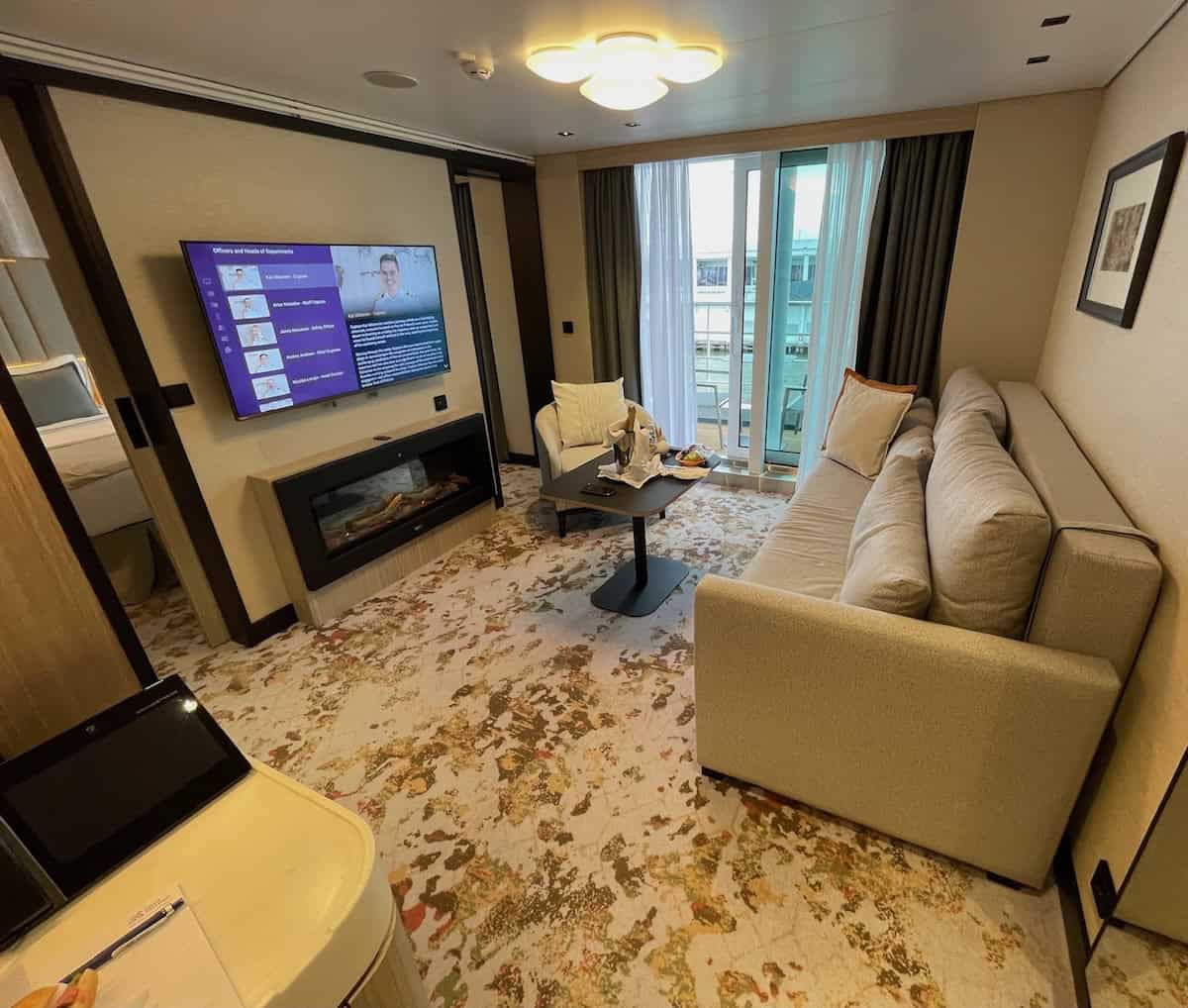 All staterooms and suites have electric fireplaces