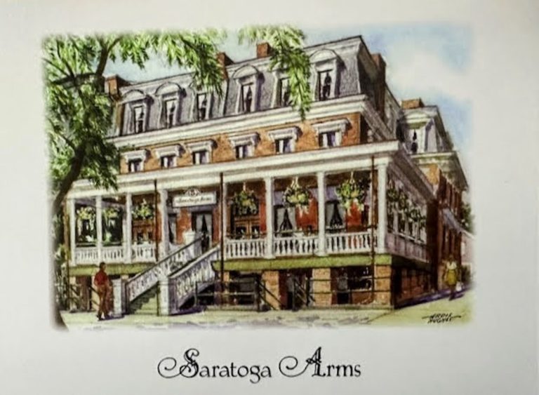 Notecard from Saratoga Arms Hotel