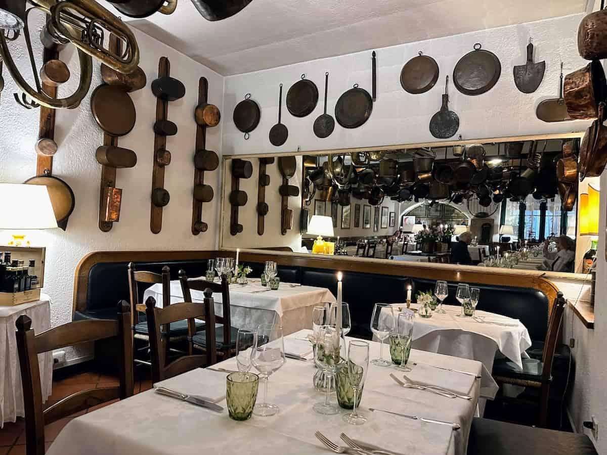 The rustic dining room at Buca Di Sant'Antonio in Lucca (credit: Jerome Levine)