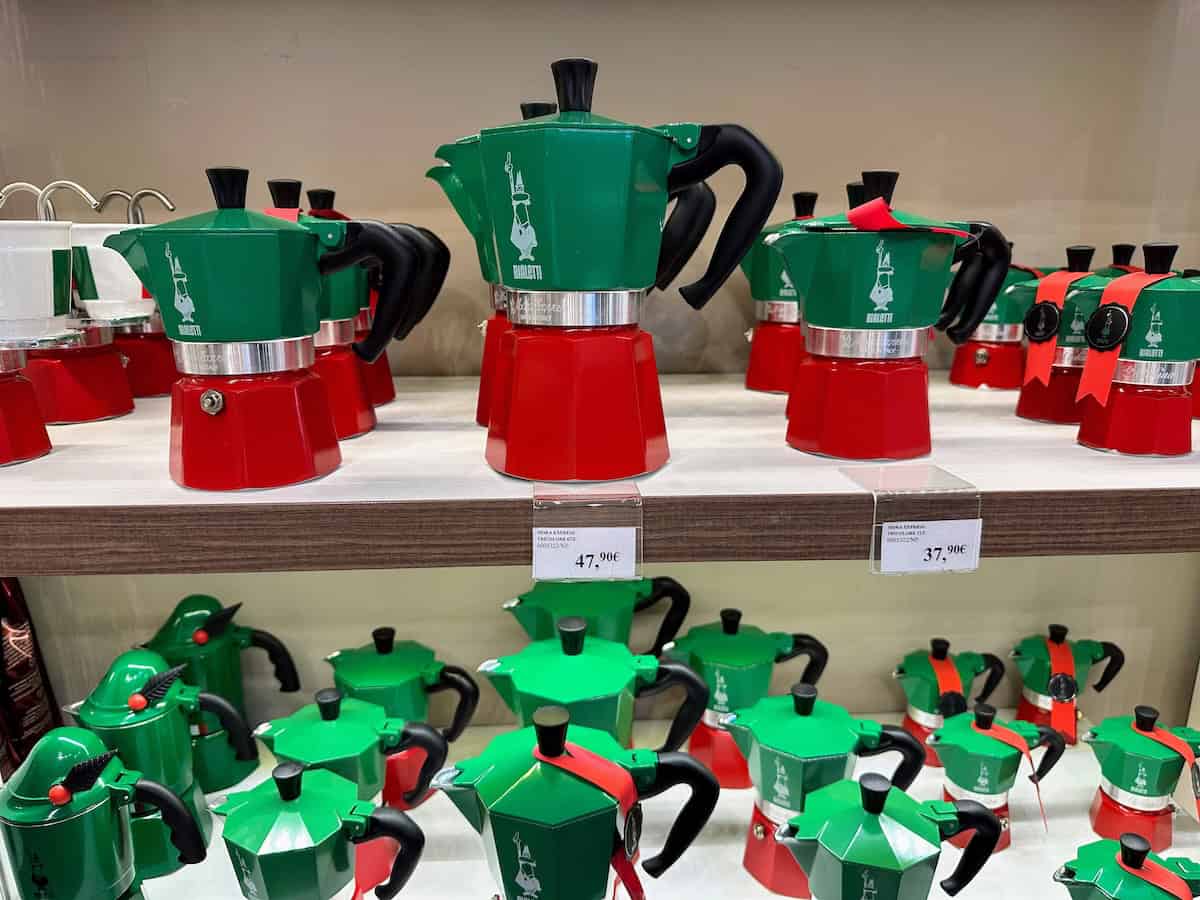 At the Bialetti store in Lucca (credit: Irene S. Levine)