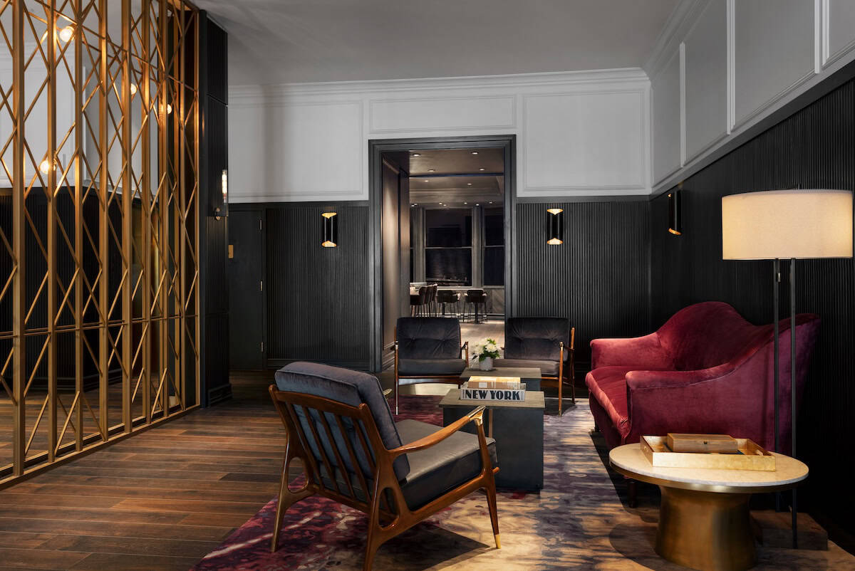 Lobby of the Kixby Hotel, home of its library (credit: Kixby Hotel)