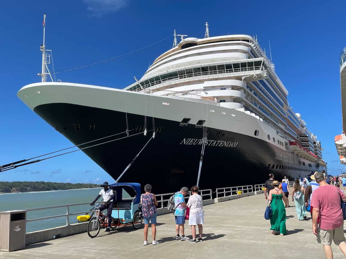 Nieuw Statendam docked in Dominican Republic (credit: John and Sandra Nowlan)