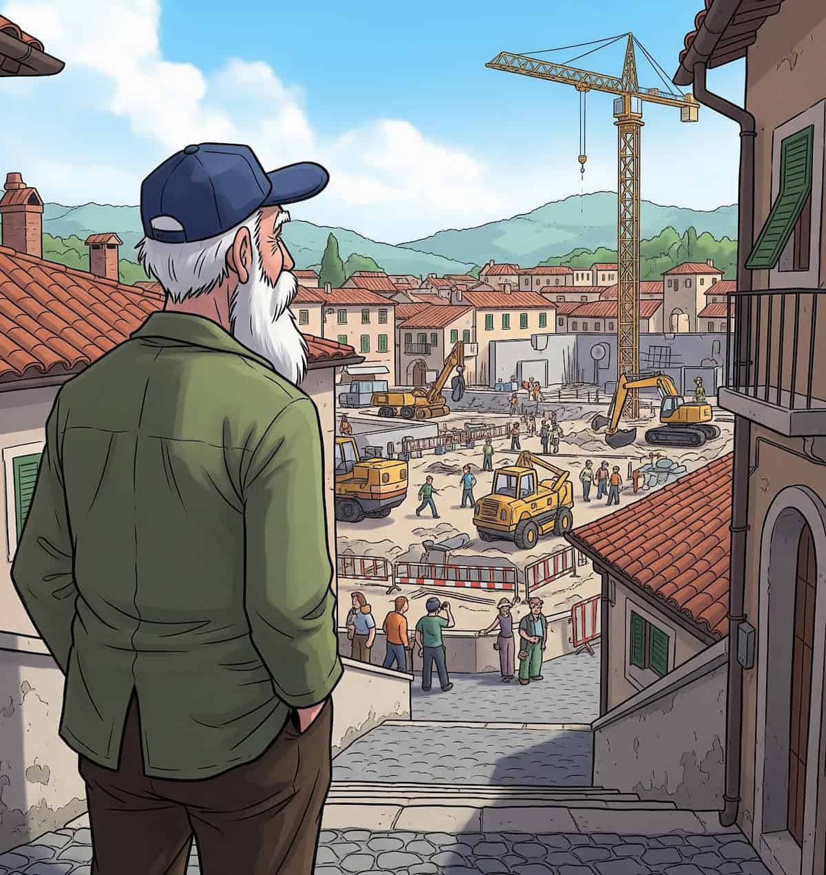 Umarells, the quirky Italian construction watchdogs (credit: Gemini)