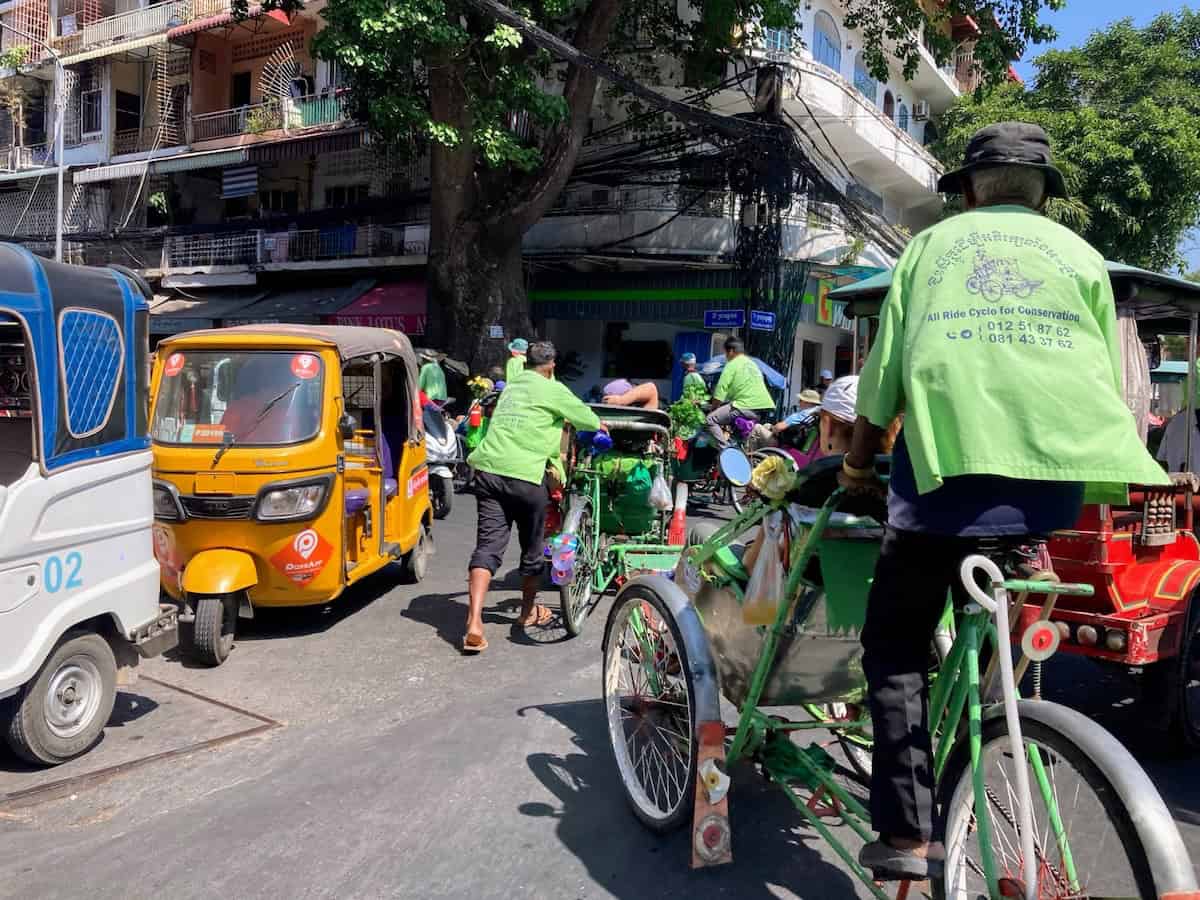 Taking the cyclo through the streets of Phnom Penh(credit: Keith Kehlbeck)