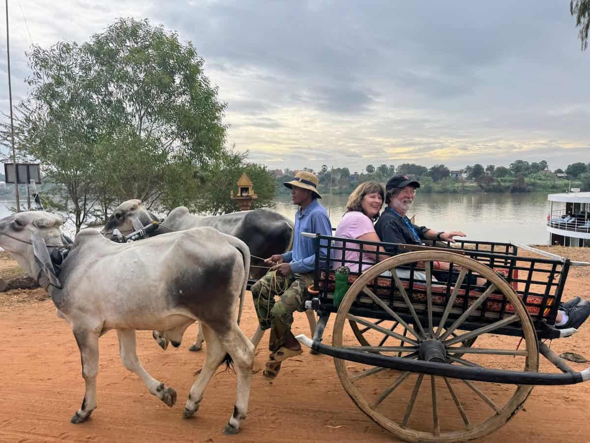 Ox cart ride in Konpong Louang, Cambodia (credit: Keith Kelhlbeck)