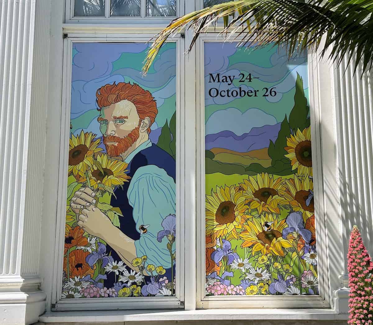 Van Gogh's Flowers poster at NYBG (photo credit: Jerome Levine)