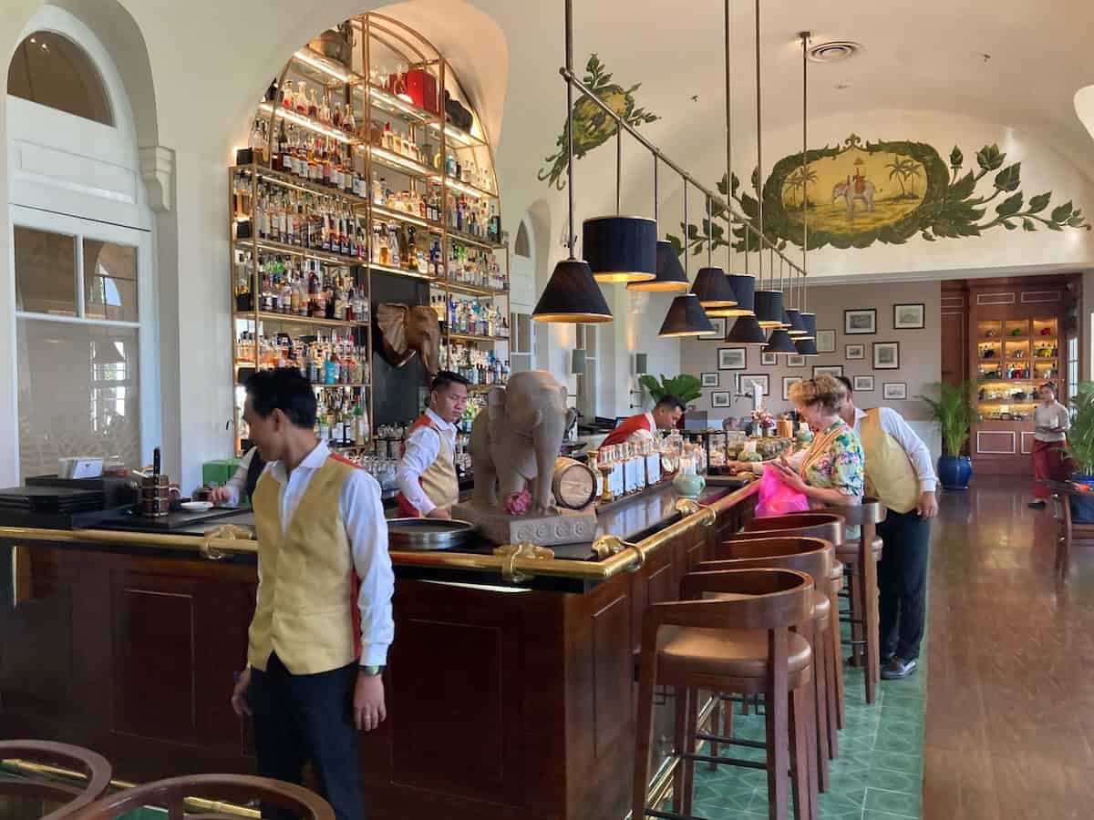 Elegant bar at Raffles Hotel Le Royal in Phnom Penh (credit: Keith Kehlbeck)