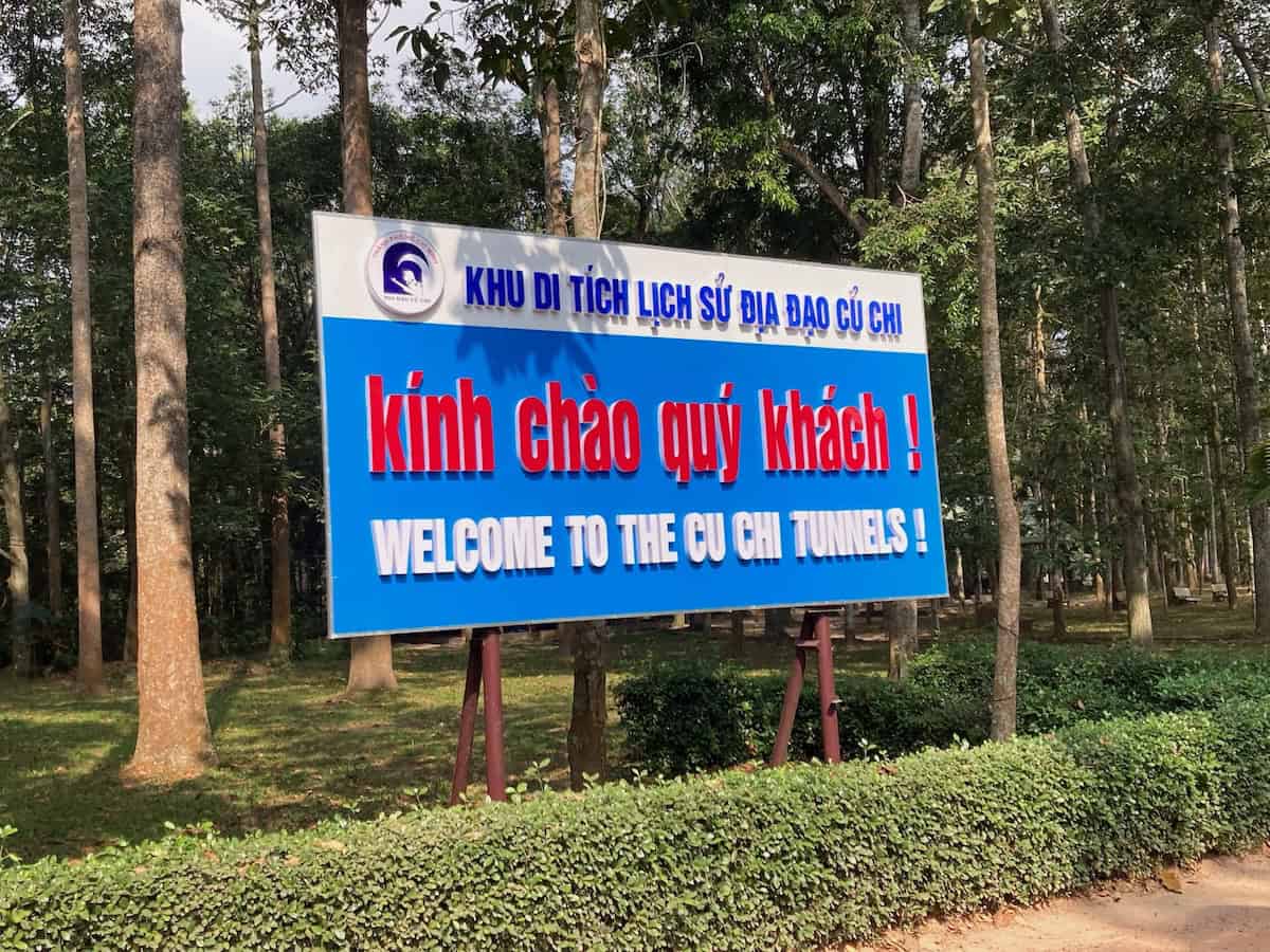 Visiting the Cu Chi Tunnels dug during the Vietnam war (credit: Keith Kehlback)