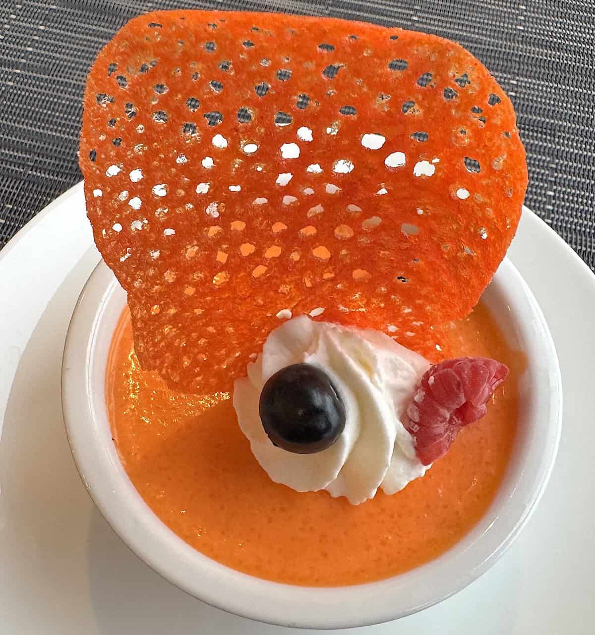 Tasty panna cotta dessert in the Grill (credit: Jackie Sheckler Finch)