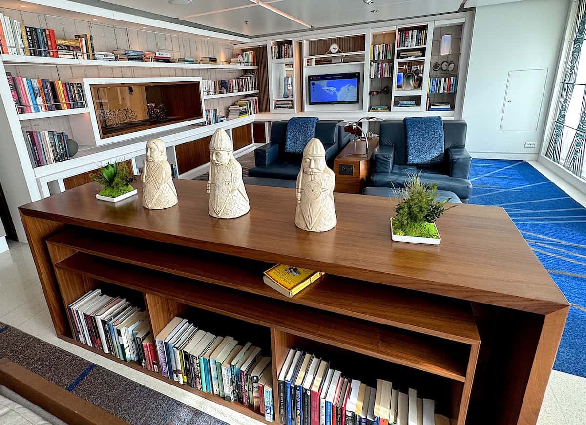 Books are available to read around the ship, including the popular Living Room (credit: Jackie Sheckler Finch)