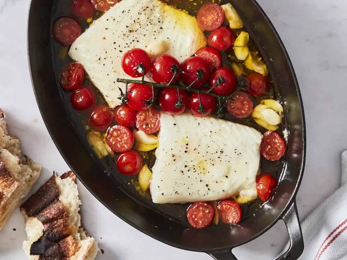 Olive Oil Poached Halibut (credit: Wild Alaskan Company)