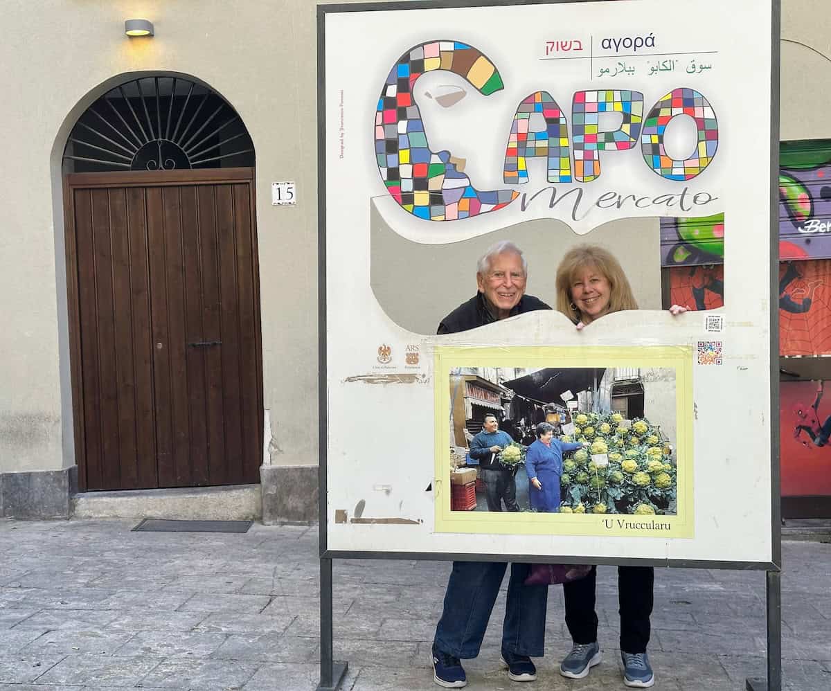 "Hamming" it up at the Capo Market in Palermo (credit: Paola)