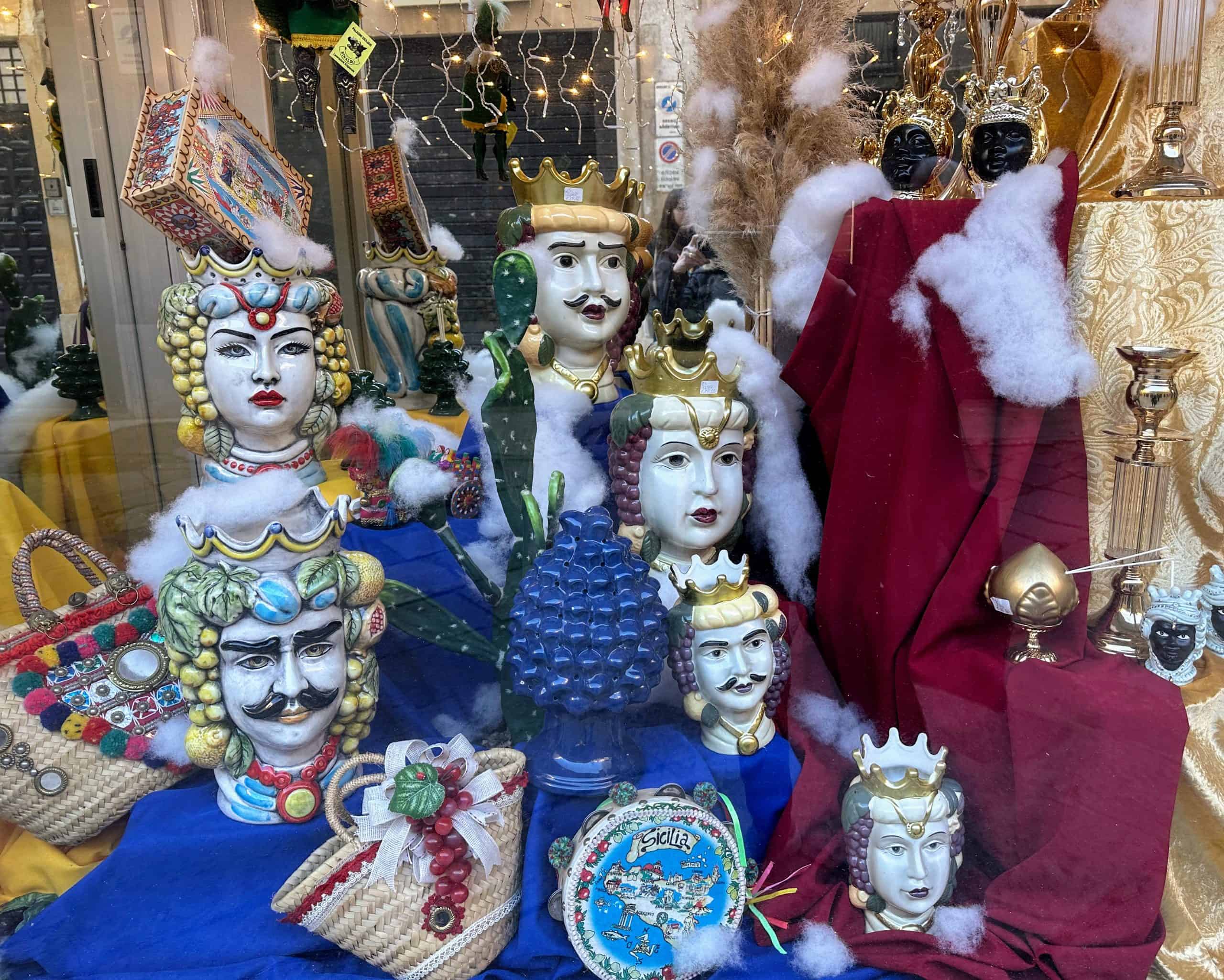 Mass-produced ceramics in a shop window in Palermo (credit: Jerome Levine)