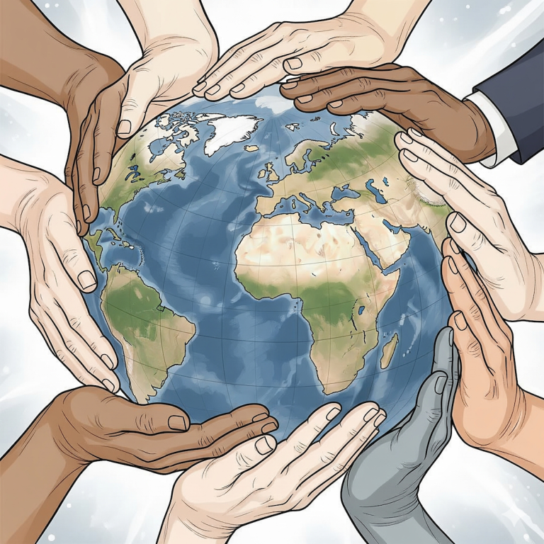 globe with hands (credit: Gemini)