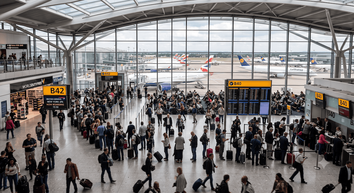 A busy airport is high-risk for wallet loss or theft (credit: Gemini)