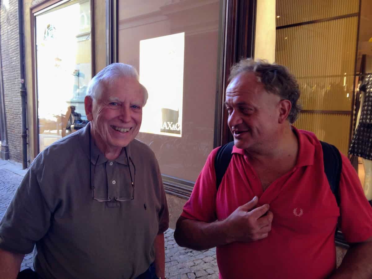 Jerry and the Good Samaritan in Bologna (credit: irene S. Levine)