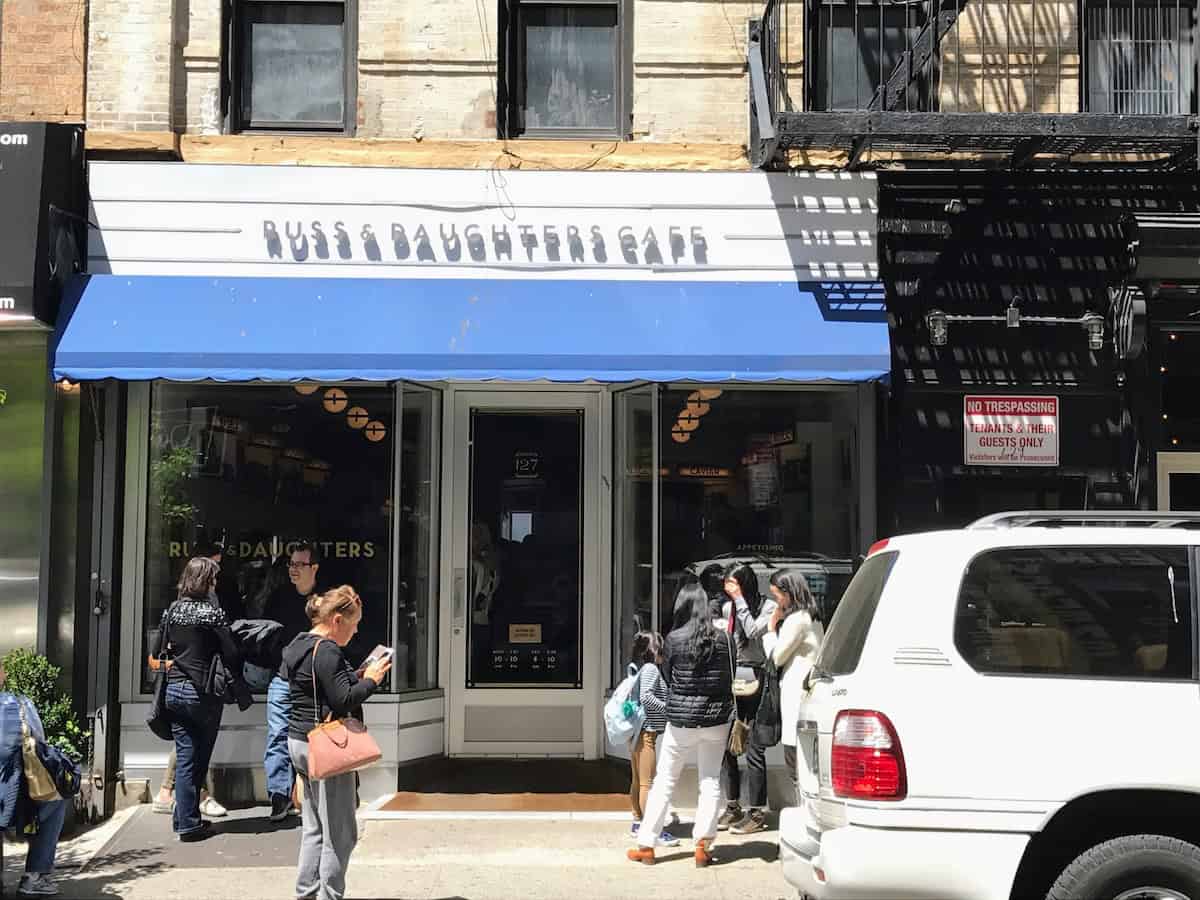 An ecumenical group outside Russ & Daughters Cafe on Orchard Street (credit: Jerome Levine)