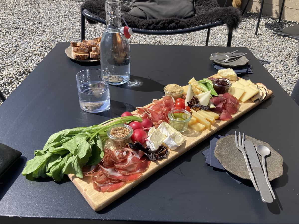 Our cheese and charcuterie board at Villa Hundert (credit: Keith Kehlbeck)